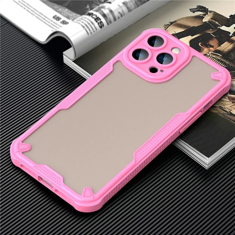 Custodia per iPhone 13 Pro Max in PC+TPU, cover posteriore opaca - Rosa
