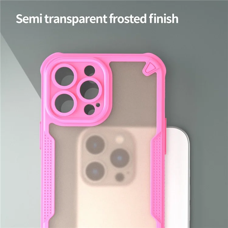 Custodia per iPhone 13 Pro Max in PC+TPU, cover posteriore opaca - Rosa