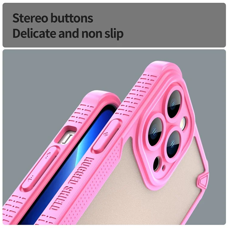 Custodia per iPhone 13 Pro Max in PC+TPU, cover posteriore opaca - Rosa