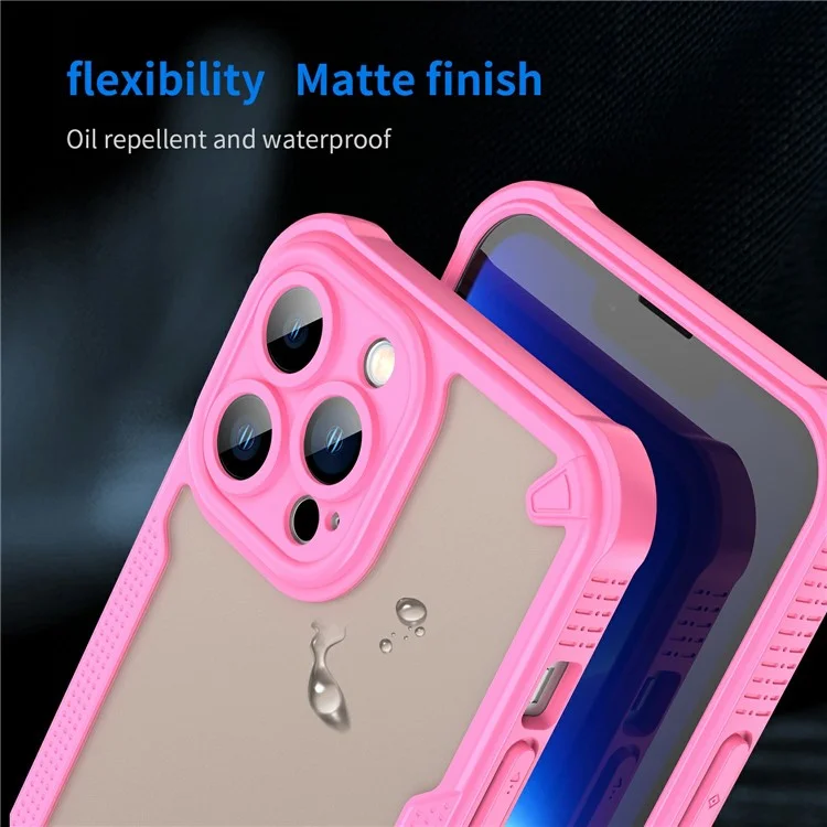 Custodia per iPhone 13 Pro Max in PC+TPU, cover posteriore opaca - Rosa