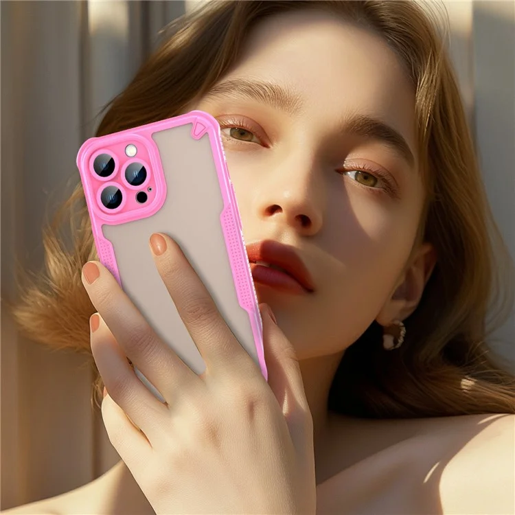Custodia per iPhone 13 Pro Max in PC+TPU, cover posteriore opaca - Rosa