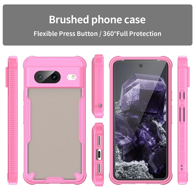 Für Google Pixel 8 Hülle PC+TPU mattierter Handyrückseite - Pink