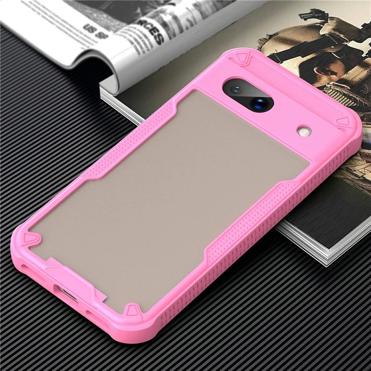 For Google Pixel 8a Case PC+TPU Frosted Phone Back Cover - Pink