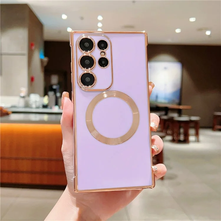 Funda para Samsung Galaxy S25 Ultra compatible con MagSafe Electroplating TPU - Morado