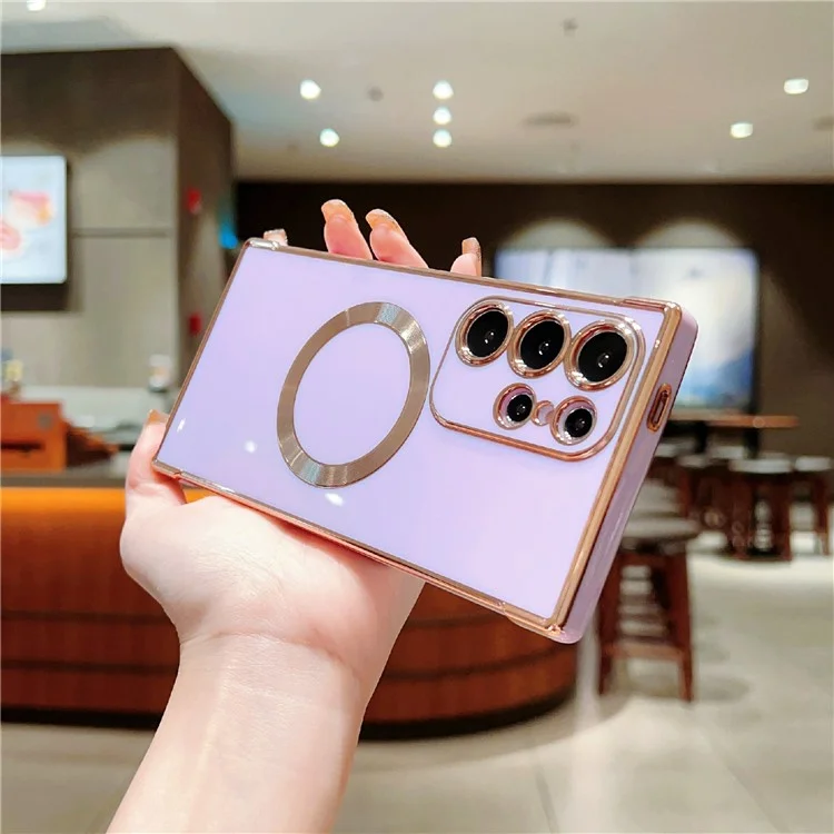 Funda para Samsung Galaxy S25 Ultra compatible con MagSafe Electroplating TPU - Morado