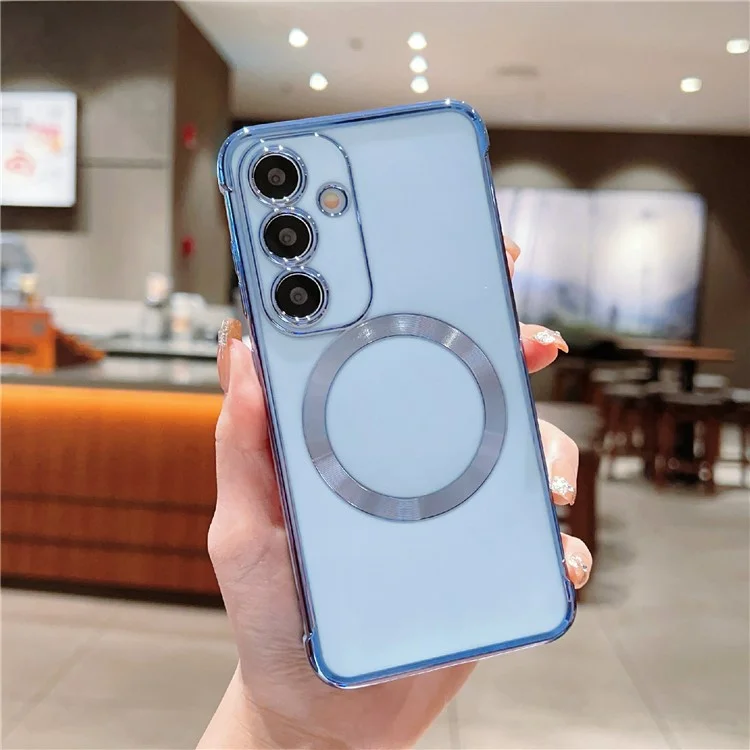 Funda para Samsung Galaxy S24 FE compatible con MagSafe, cubierta de teléfono de TPU chapada - Azul