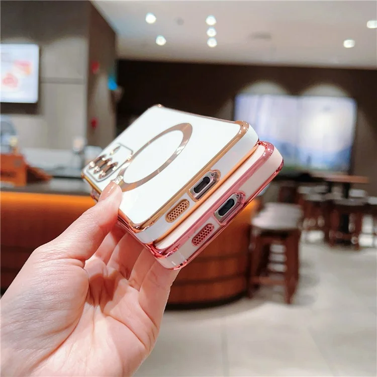 Funda para Samsung Galaxy S24 FE compatible con MagSafe, cubierta de teléfono de TPU chapada - Azul