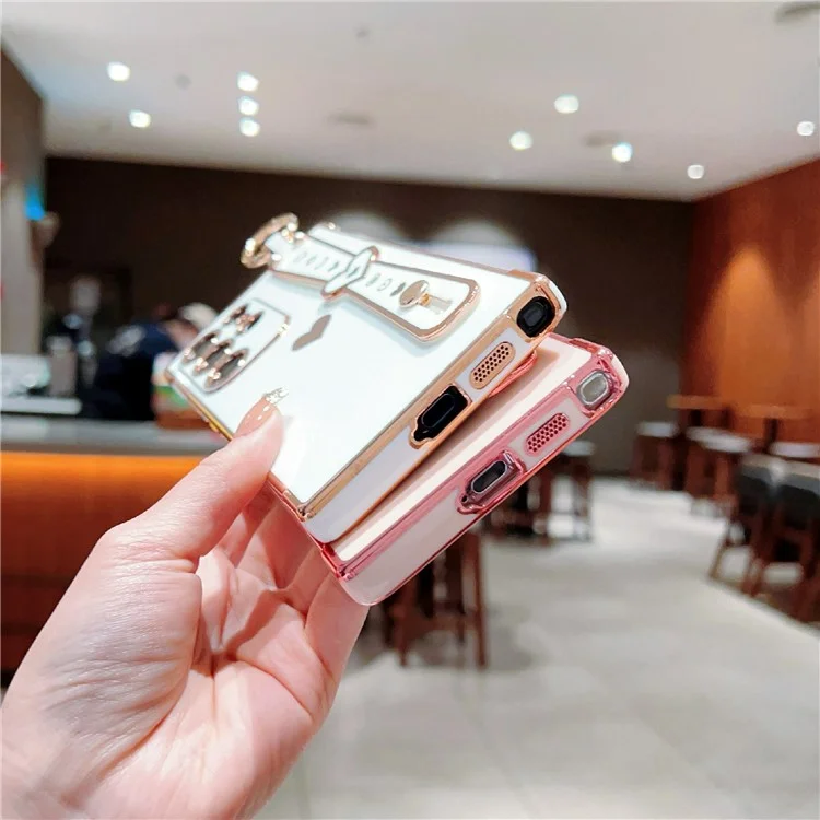Capa para Samsung Galaxy S25 Ultra com pulseira, suporte, coração de amor, capa de TPU e suporte para dedo - Rosa
