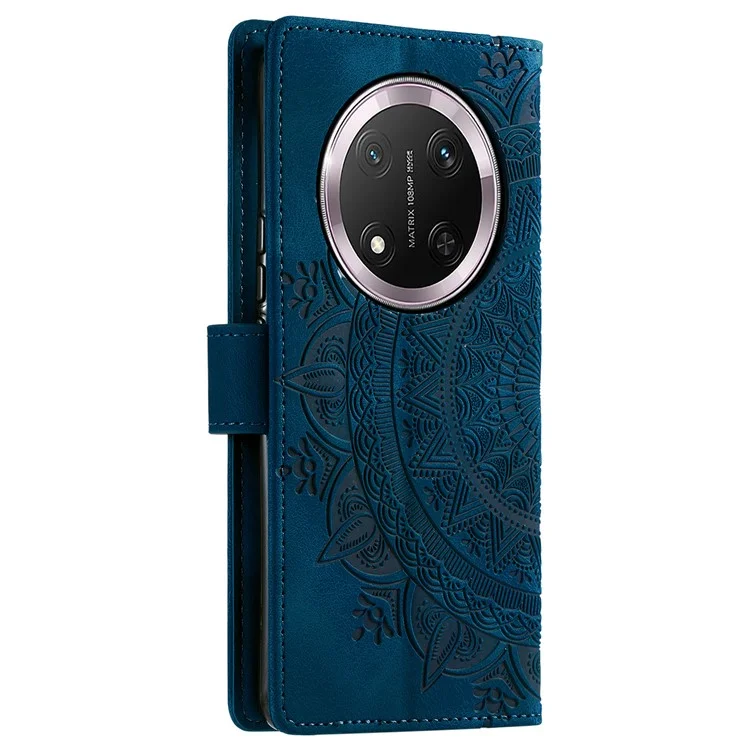 Style 018 Für Ehre X9c 5G-Hülle mit eingeprägt Totem-Hautgefühl Leder-Telefon-Cover - Blau