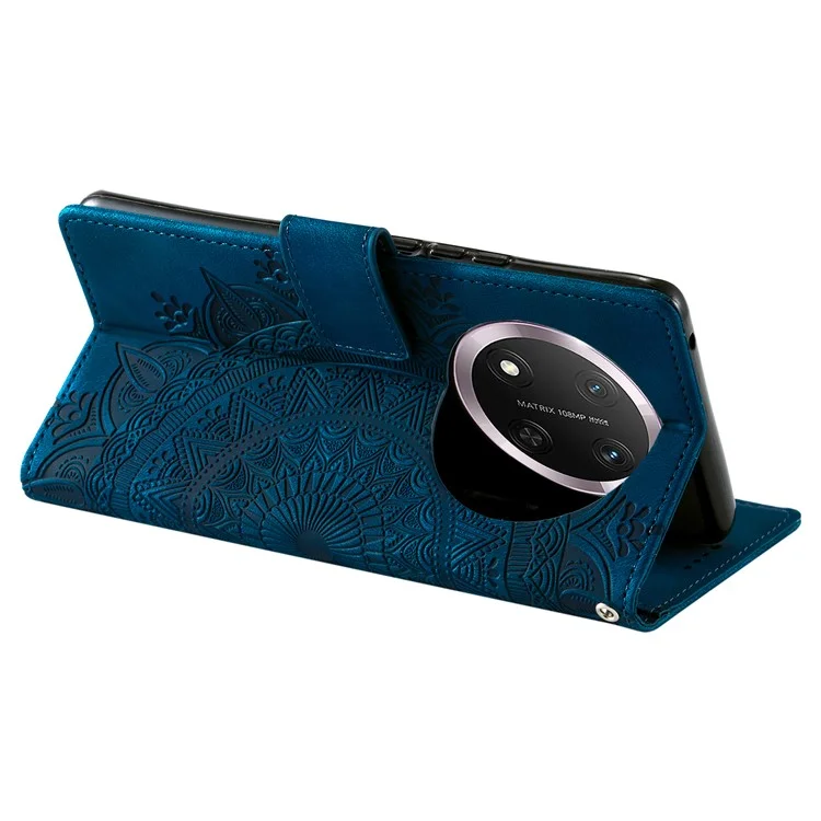 Style 018 Für Ehre X9c 5G-Hülle mit eingeprägt Totem-Hautgefühl Leder-Telefon-Cover - Blau