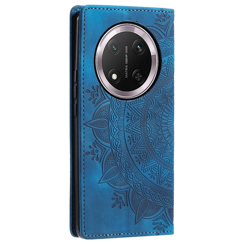 Style-010 For Honor Magic7 Lite 5G / X9c 5G / X60 Pro 5G Case Magnetic Closing Leather Phone Cover Pattern Imprinted - Blue