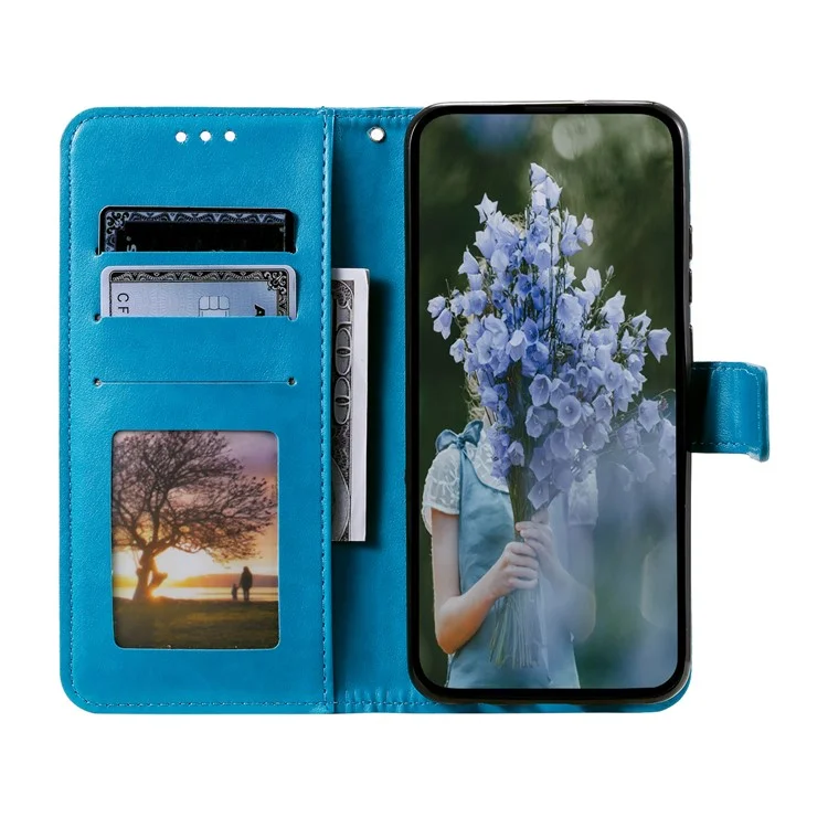 Funda para Honor X9c 5G con estampado de Tótem, billetera de piel sintética con soporte - Azul