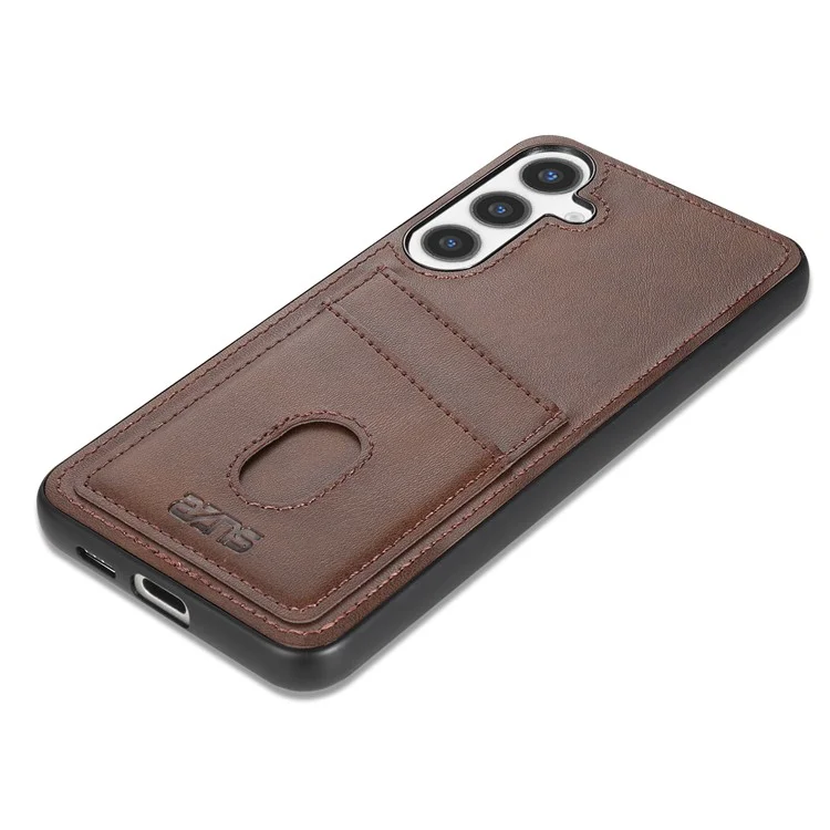 Funda para Samsung Galaxy S25 de la serie AZNS K1 con textura de ternera, antigotas, de PU+TPU - Café