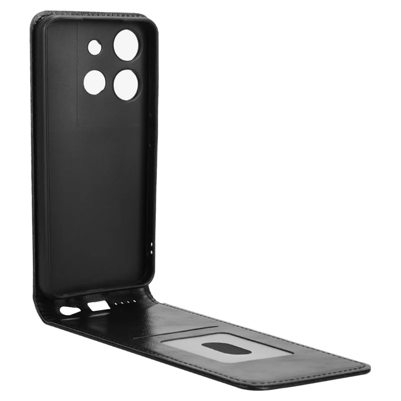 Étui pour TCL 503 avec fente pour carte, rabat vertical magnétique en cuir - Noir