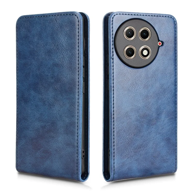 For TECNO Camon 30S 4G / Camon 30S Pro 4G Case with Card Slot Magnetic Vertical Flip Leather Phone Cover - Dark Blue