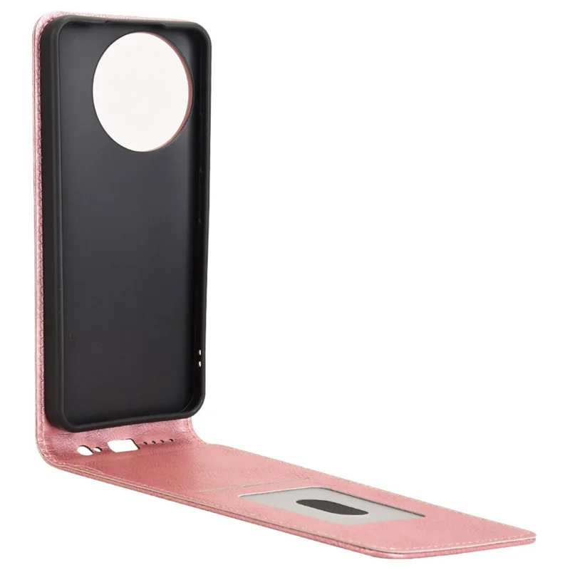 For TECNO Spark 30 Pro 4G KL7 Case with Card Slot Magnetic Vertical Flip Leather Phone Cover - Rose Gold