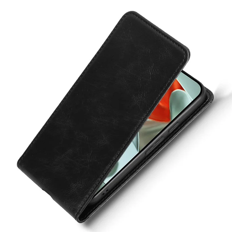 Funda para Google Pixel 9 con ranura para tarjeta, magnética, vertical y de cuero - Negro