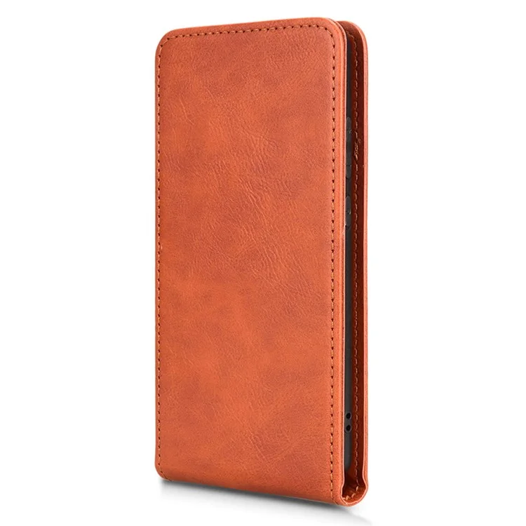 For Motorola Moto G85 5G  /  S50 Neo 5G Case with Card Slot Magnetic Vertical Flip Leather Phone Cover - Orange