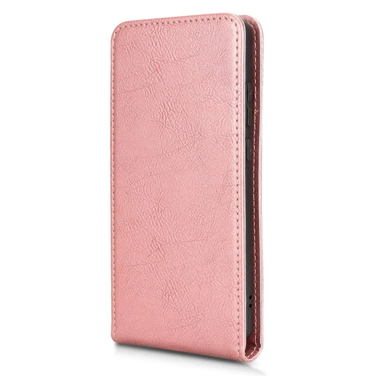 Funda de teléfono para Motorola ThinkPhone 25 5G / Moto S50 5G / Edge 50 Neo 5G con ranura para tarjeta, tapa de cuero magnética vertical - Oro rosa