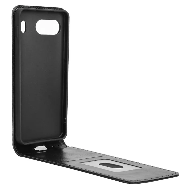 For OnePlus Nord 4 Case with Card Slot Magnetic Vertical Flip Leather Phone Cover - Black
