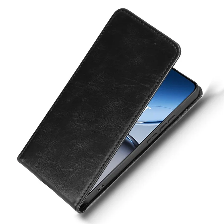 For OnePlus Nord 4 Case with Card Slot Magnetic Vertical Flip Leather Phone Cover - Black