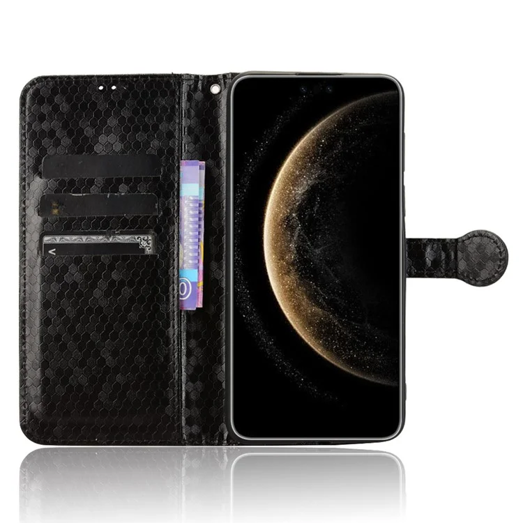 Étui portefeuille pour Huawei Mate 70 Pro+ / 70 Pro, motif à points, en cuir PU - Noir