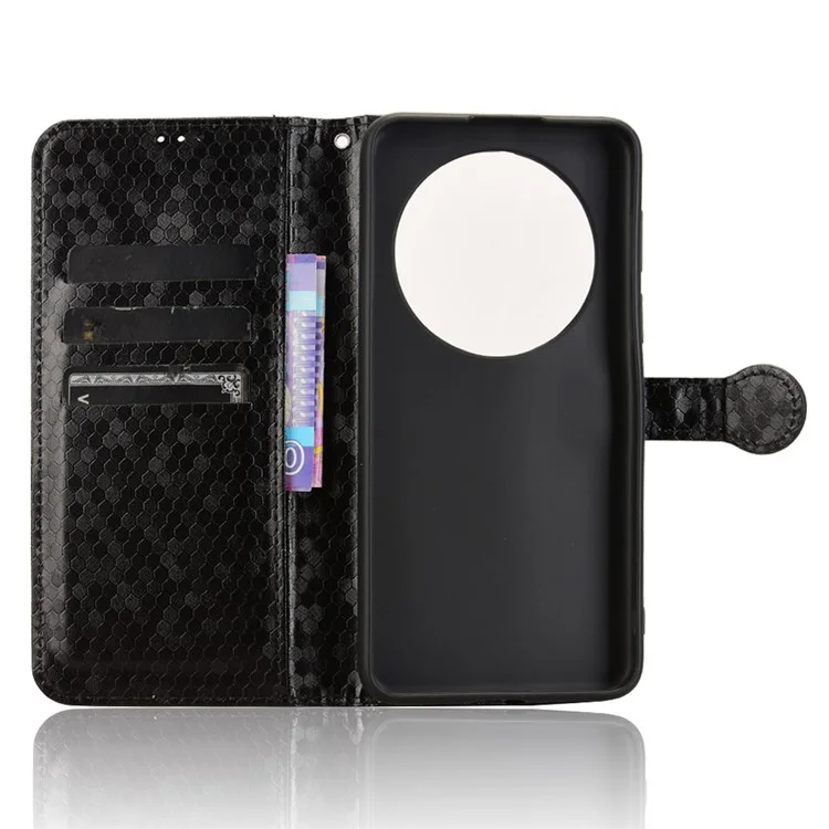 Étui portefeuille pour Huawei Mate 70 Pro+ / 70 Pro, motif à points, en cuir PU - Noir