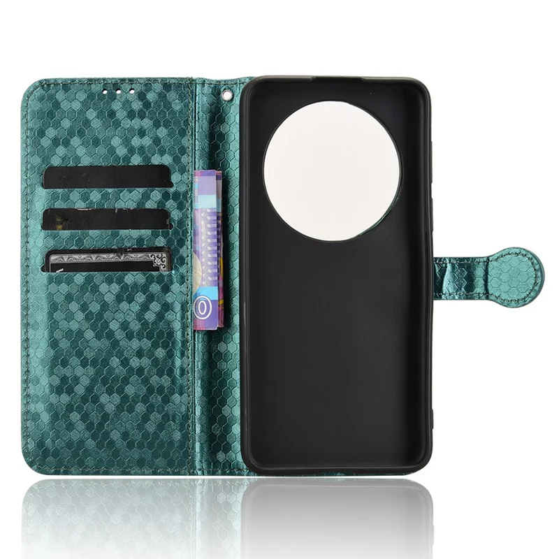 For Huawei Mate 70 Wallet Case Dot Pattern Imprint PU Leather Phone Cover - Green