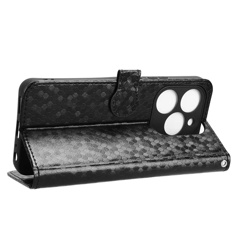 For Blackview Shark 9 5G Wallet Case Dot Pattern Imprint PU Leather Phone Cover - Black