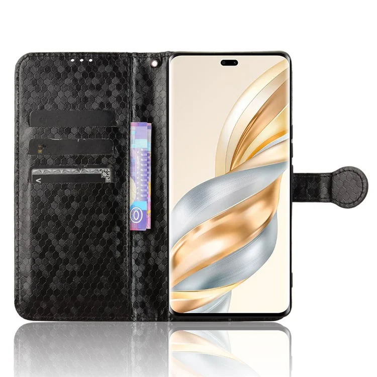 Étui portefeuille pour Honor X60 Pro 5G / X9c 5G / Magic7 Lite 5G, motif pointillé, en cuir PU, housse de téléphone - Noir