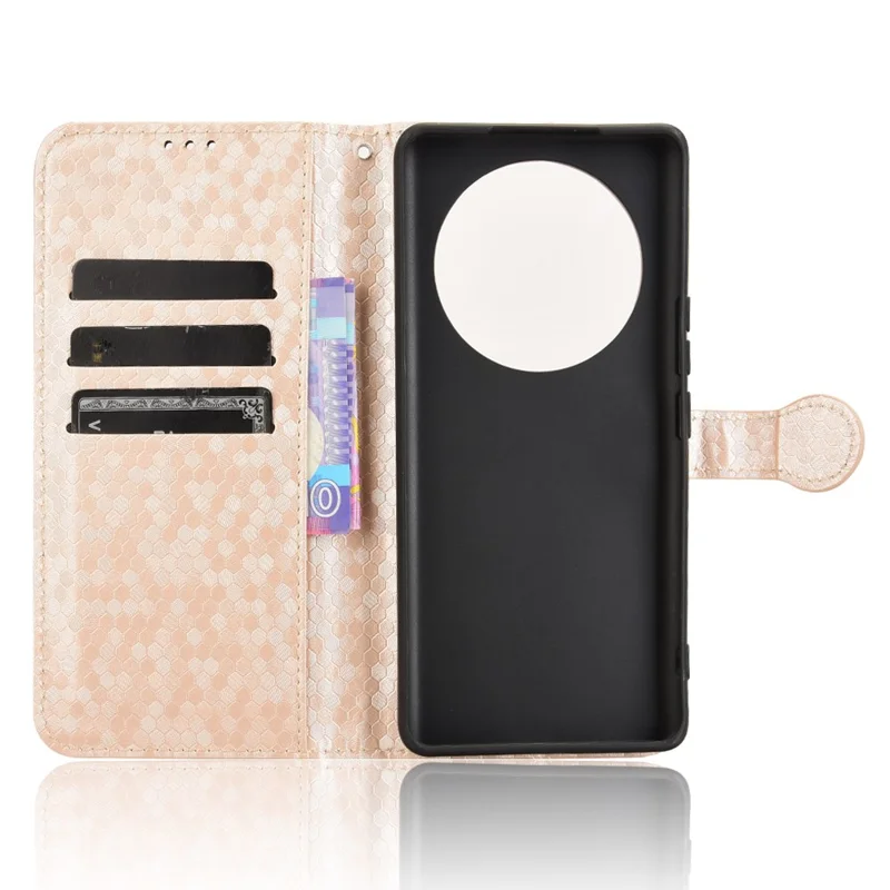 Wallet Case For Honor X60 Pro 5G / X9c 5G / Magic7 Lite 5G Dot Pattern Imprint PU Leather Phone Cover - Rose Gold
