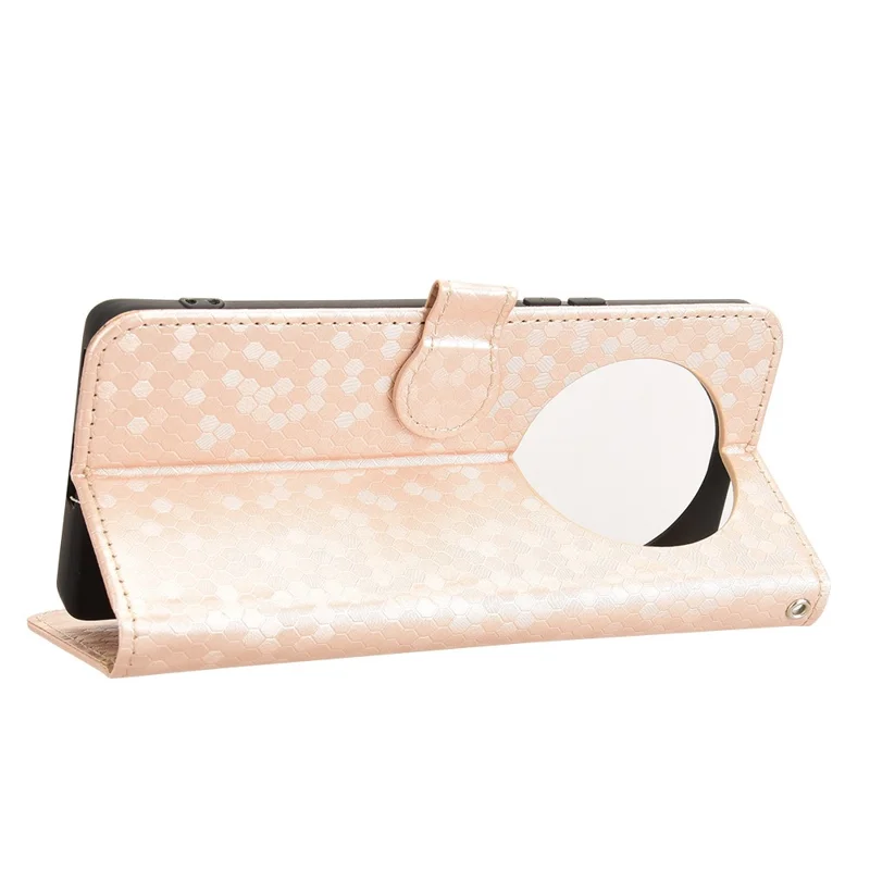 Wallet Case For Honor X60 Pro 5G / X9c 5G / Magic7 Lite 5G Dot Pattern Imprint PU Leather Phone Cover - Rose Gold