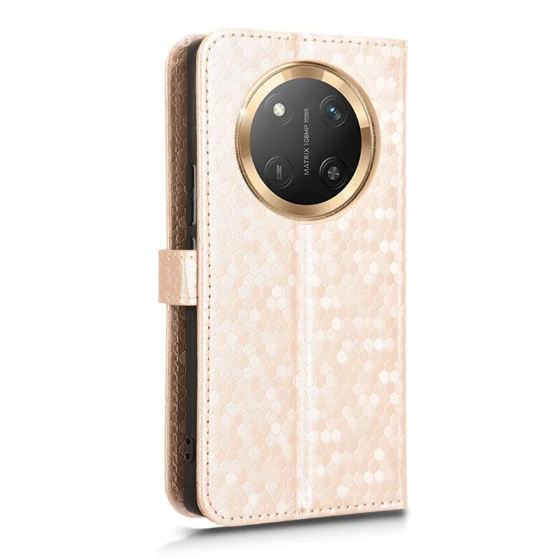 Wallet Case For Honor X60 Pro 5G / X9c 5G / Magic7 Lite 5G Dot Pattern Imprint PU Leather Phone Cover - Rose Gold