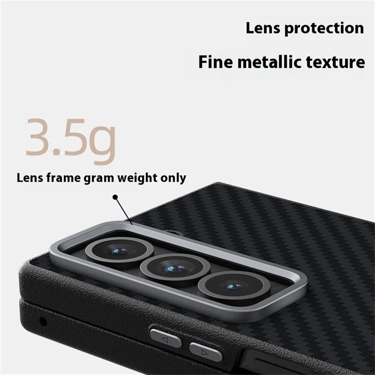 ABEEL Spezielles Gehäuse für Samsung Galaxy Z Fold, kompatibel mit MagSafe, Kohlefaser-Textur-Rückabdeckung - Schwarz / Silber