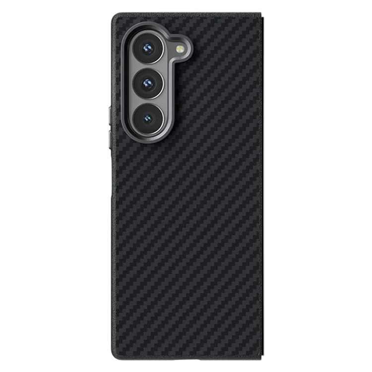 ABEEL Capa para Samsung Galaxy Z Fold 5G Compatível com MagSafe Textura de Fibra de Carbono Tampa Traseira - Preto