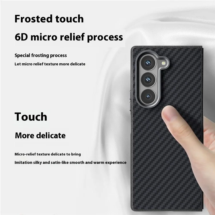 ABEEL Capa para Samsung Galaxy Z Fold 5G Compatível com MagSafe Textura de Fibra de Carbono Tampa Traseira - Preto