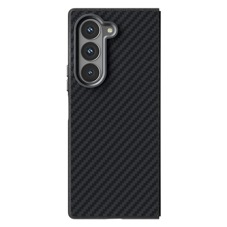 ABEEL Carcasa compatible con Samsung Galaxy Z Fold6 5G, con textura de fibra de carbono y compatible con MagSafe, color negro.