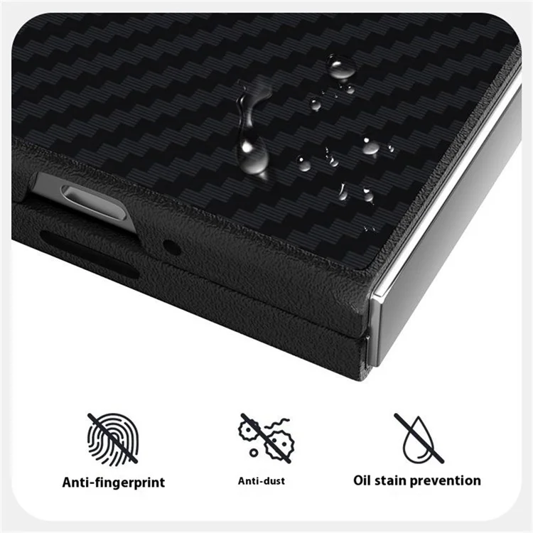 ABEEL Carcasa compatible con Samsung Galaxy Z Fold6 5G, con textura de fibra de carbono y compatible con MagSafe, color negro.
