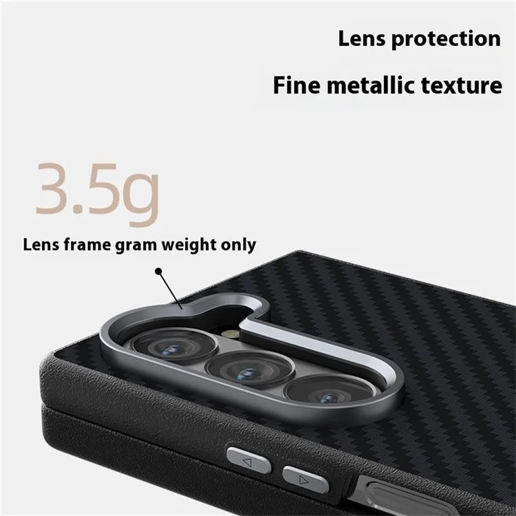ABEEL Carcasa compatible con Samsung Galaxy Z Fold6 5G, con textura de fibra de carbono y compatible con MagSafe, color negro.