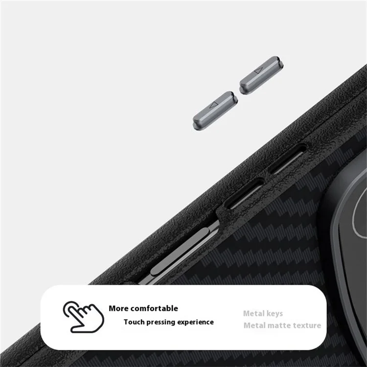 Coque pour Xiaomi Mix Fold 4 5G compatible avec MagSafe, texture en fibre de carbone, couleur noire / argent.