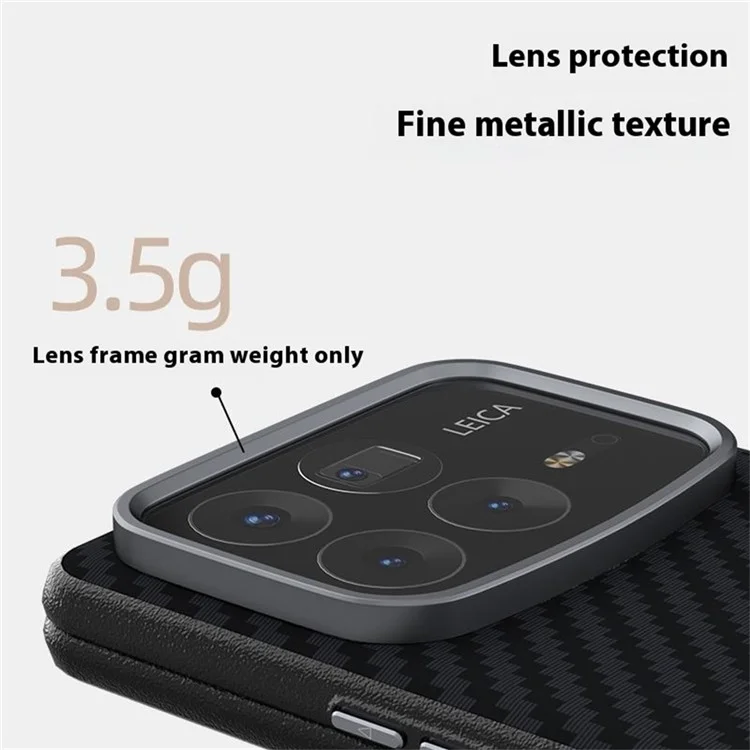 Coque pour Xiaomi Mix Fold 4 5G compatible avec MagSafe, texture en fibre de carbone, couleur noire / argent.