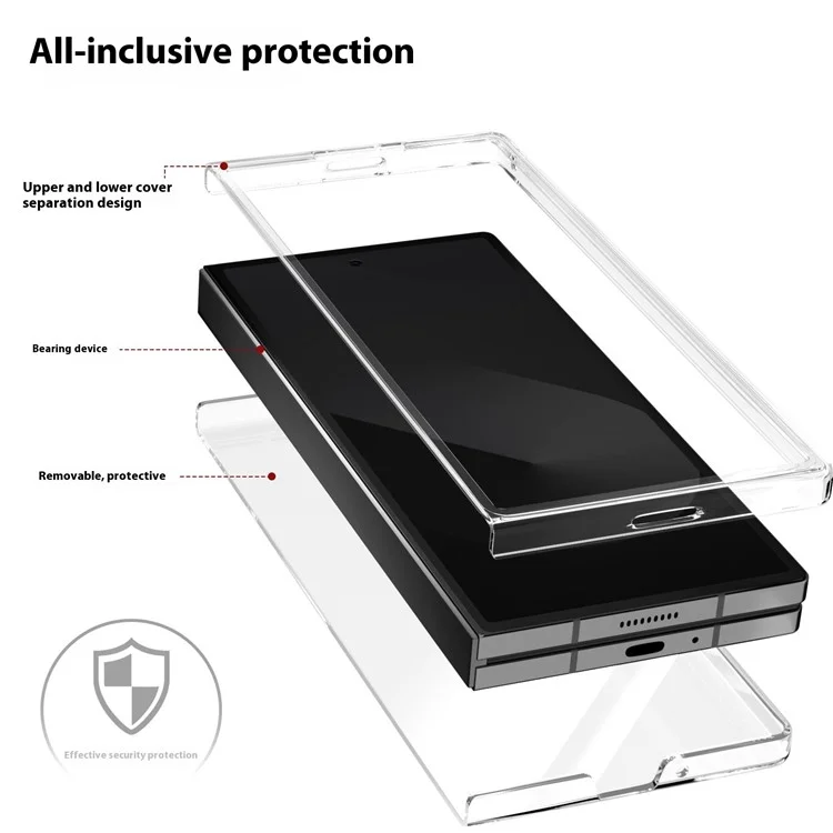 Custodia rigida in PC trasparente anti-caduta per Samsung Galaxy Z Fold