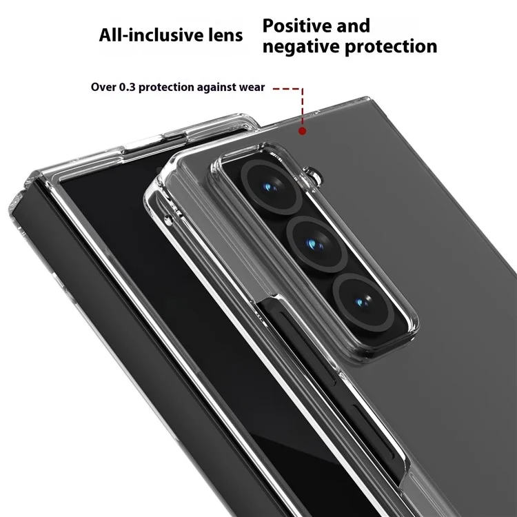 Custodia rigida in PC trasparente anti-caduta per Samsung Galaxy Z Fold
