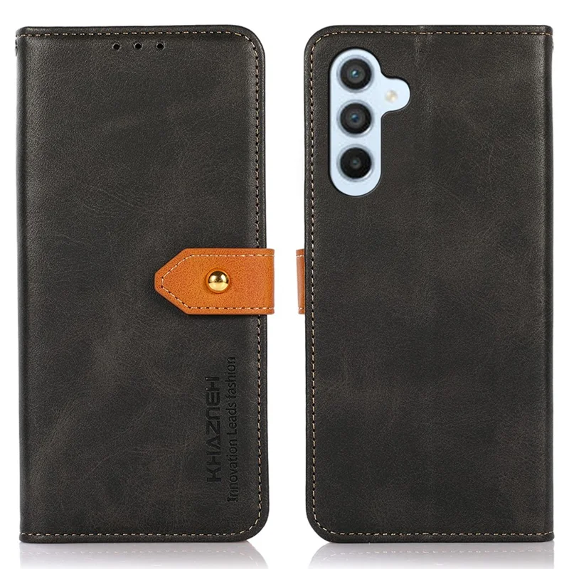 KHAZNEH Leder-Flip-Cover mit Standfunktion für Samsung Galaxy A56 5G - Schwarz