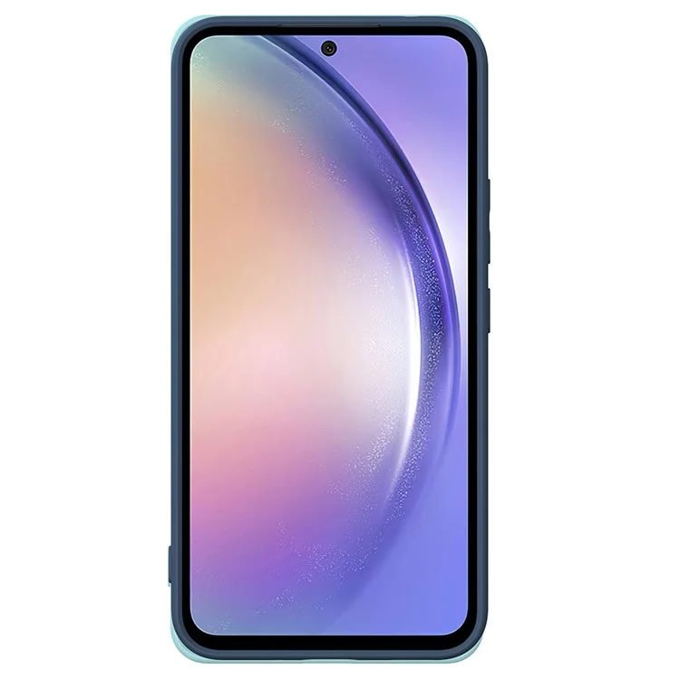 Чехол из силикона для Samsung Galaxy S25 с ремешком-кольцом и подставкой - небесно-голубой