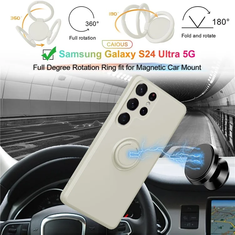 Capa de silicone com alça e suporte para Samsung Galaxy S25 Ultra - Branco