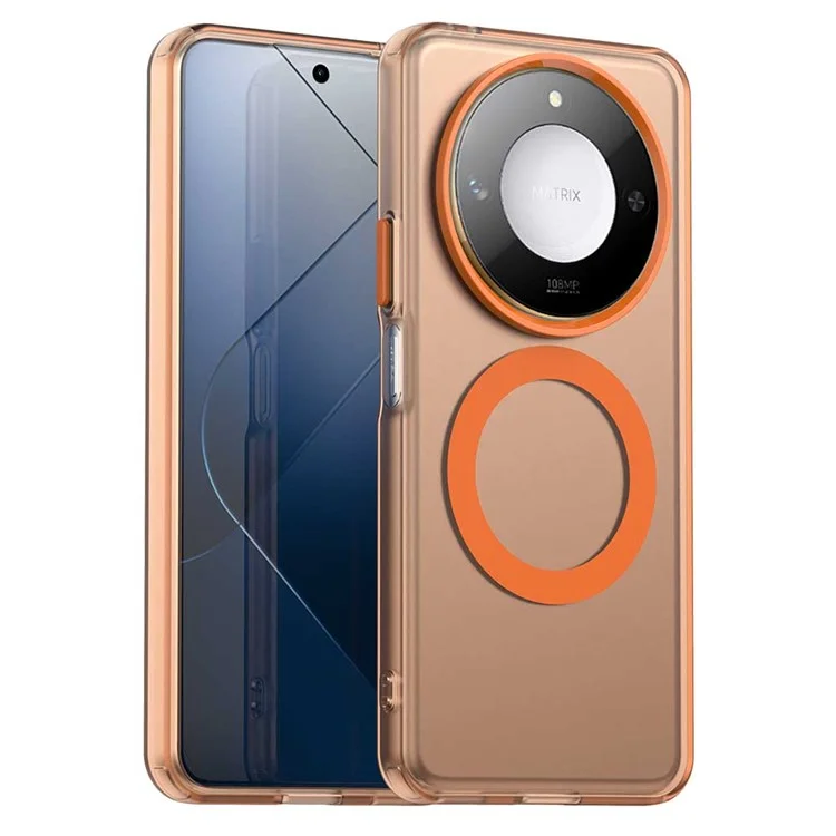 Funda para Honor X60 5G compatible con MagSafe PC+TPU+PET anticaídas - Naranja