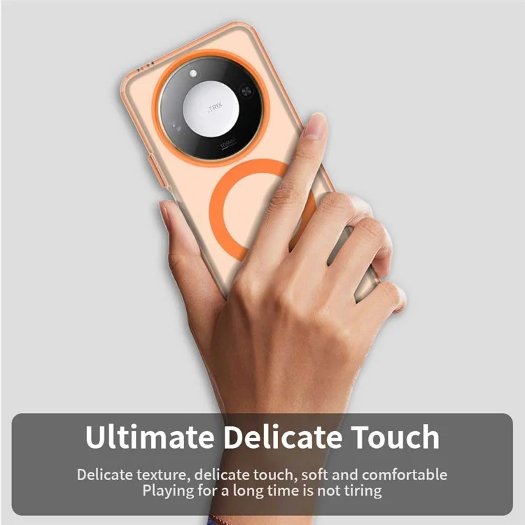 Funda para Honor X60 5G compatible con MagSafe PC+TPU+PET anticaídas - Naranja