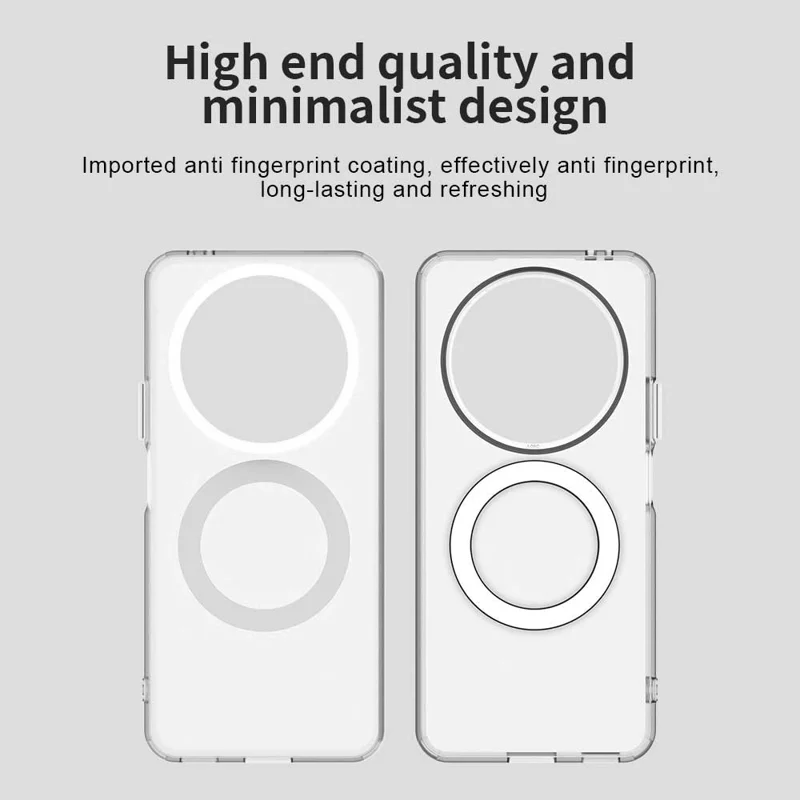 For Honor X60 5G Magnetic Case PC+TPU+PET Anti-Drop Phone Cover - White