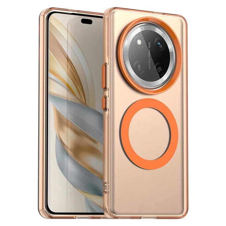 Capa Para Honor X60 Pro 5G Compatível com MagSafe PC+TPU+PET Anti-queda - Laranja